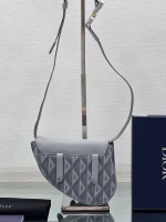 Dior Men's Mini Saddle Bag In Gray CD Diamond Canvas - Image 7