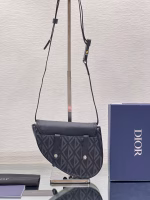 Dior Men's Mini Saddle Bag In Black CD Diamond Canvas - Image 7