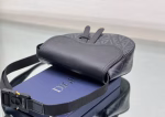 Dior Men's Mini Saddle Bag In Black CD Diamond Canvas - Image 8