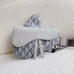 Dior Men's Saddle Bag In Gray CD Diamond Canvas - Image 7