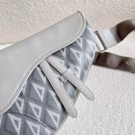Dior Men's Saddle Bag In Gray CD Diamond Canvas - Image 6