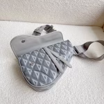 Dior Men's Saddle Bag In Gray CD Diamond Canvas - Image 5