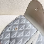 Dior Men's Saddle Bag In Gray CD Diamond Canvas - Image 4