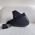Dior Men's Saddle Bag In Black CD Diamond Canvas - Image 3