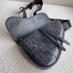 Dior Men's Saddle Bag In Black CD Diamond Canvas - Image 5