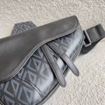 Dior Men's Saddle Bag In Black CD Diamond Canvas - Image 8