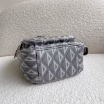 Dior Mini Rider Sling Bag In Gray CD Diamond Canvas - Image 8