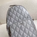 Dior Mini Rider Sling Bag In Gray CD Diamond Canvas - Image 5