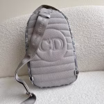 Dior Mini Rider Sling Bag In Gray CD Diamond Canvas - Image 3