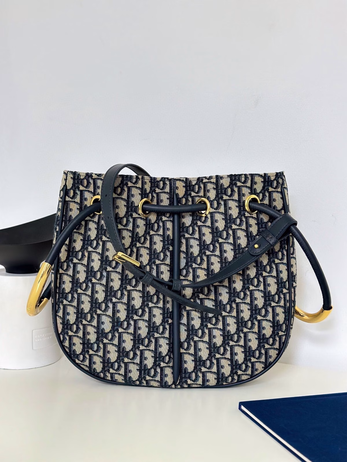 Dior Nolita Medium Bag in Blue Dior Oblique Jacquard - Image 5