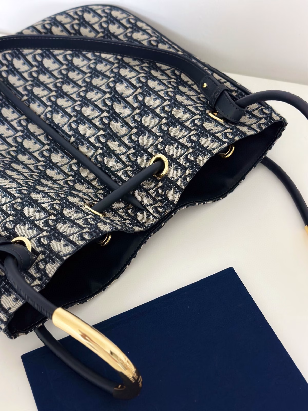 Dior Nolita Medium Bag in Blue Dior Oblique Jacquard - Image 8