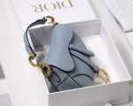 Dior Micro Saddle Bag In Grey Goatskin - Image 6