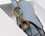 Dior Micro Saddle Bag In Grey Goatskin - Image 7