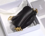 Dior Micro Saddle Bag In Black Goatskin - Image 3