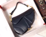 Dior Mini Saddle Bag In Blue Calfskin - Image 6