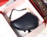 Dior Mini Saddle Bag In Blue Calfskin - Image 7