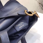 Dior Mini Saddle Bag In Blue Calfskin - Image 3