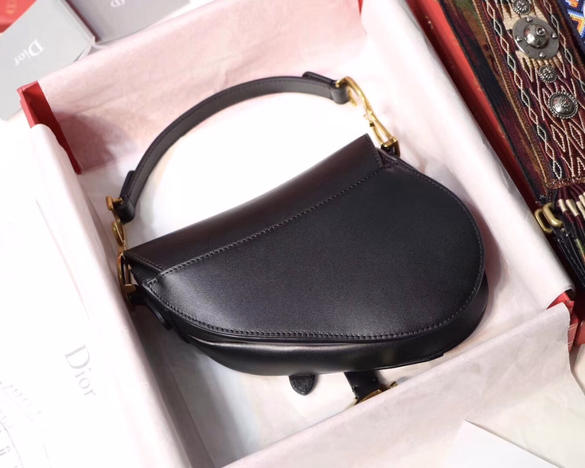 Dior Mini Saddle Bag In Black Calfskin - Image 8