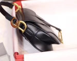 Dior Mini Saddle Bag In Black Calfskin - Image 3