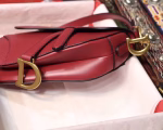 Dior Mini Saddle Bag In Red Calfskin - Image 7