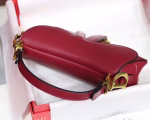 Dior Mini Saddle Bag In Red Calfskin - Image 5