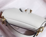 Dior Mini Saddle Bag In White Grained Calfskin - Image 5