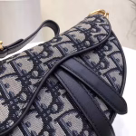 Dior Mini Saddle Bag In Blue Oblique Jacquard Canvas - Image 2