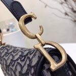 Dior Mini Saddle Bag In Blue Oblique Jacquard Canvas - Image 8