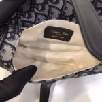 Dior Mini Saddle Bag In Blue Oblique Jacquard Canvas - Image 5