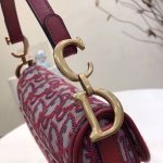 Dior Mini Saddle Bag In Bordeaux Oblique Jacquard Canvas - Image 7