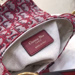 Dior Mini Saddle Bag In Bordeaux Oblique Jacquard Canvas - Image 4