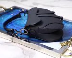 Dior Mini Saddle Bag In Black Ultra Matte Leather - Image 4