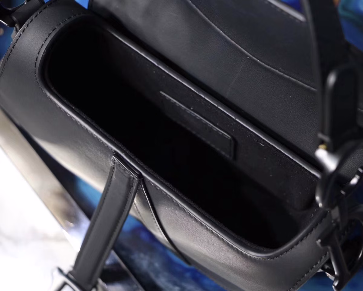 Dior Mini Saddle Bag In Black Ultra Matte Leather - Image 2