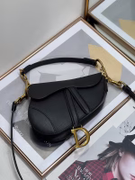 Dior Saddle Mini Bag with Strap in Black Grained Calfskin - Image 3