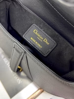 Dior Saddle Mini Bag with Strap in Black Grained Calfskin - Image 5