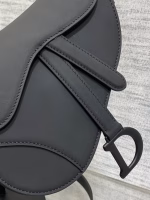Dior Mini Saddle Bag with Strap in Black Ultramatte Calfskin - Image 7