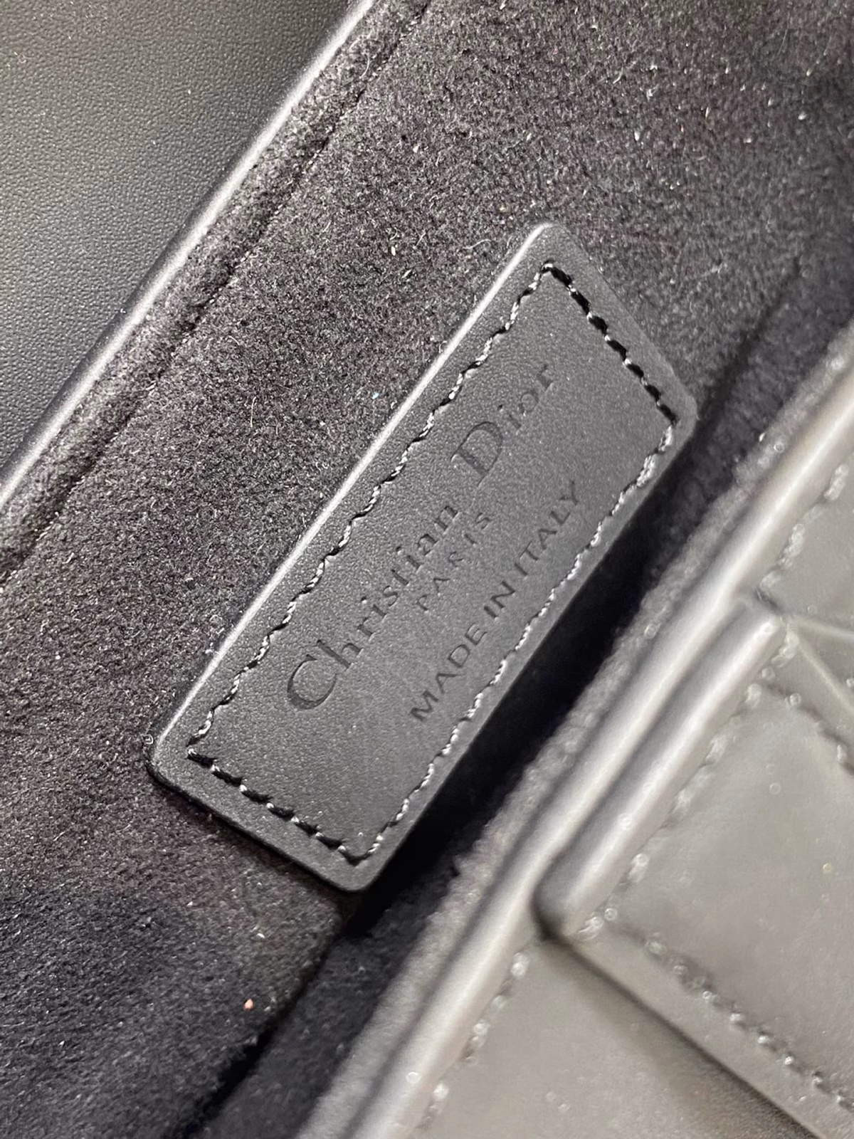 Dior Mini Saddle Bag with Strap in Black Ultramatte Calfskin - Image 4