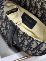 Dior Saddle Mini Bag with Strap in Blue Oblique Jacquard - Image 5