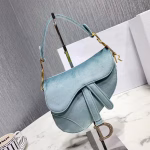 Dior Mini Saddle Bag In Sea Green Velvet - Image 6