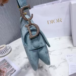 Dior Mini Saddle Bag In Sea Green Velvet - Image 8