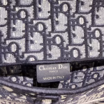 Dior Saddle Pochette In Blue Oblique Canvas - Image 5