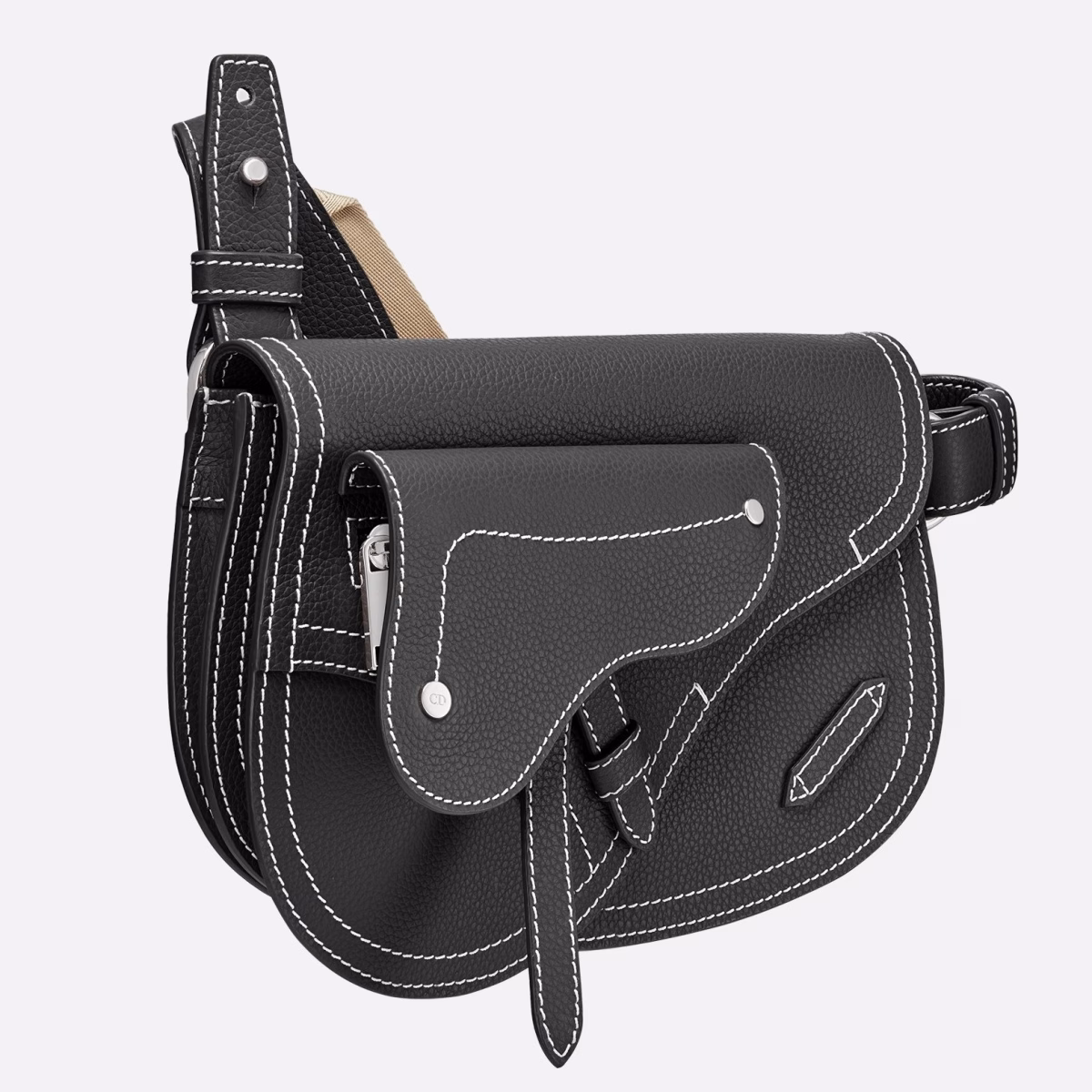 Dior Black DIOR x KAWS Pouch Saddle Bag - Image 1