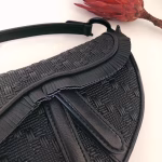 Dior Saddle Bag In Black Braided Leather Strips With Fringe - Image 3