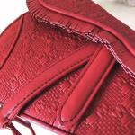 Dior Saddle Bag In Red Braided Leather Strips With Fringe - Image 5