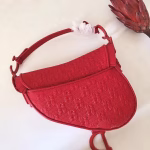 Dior Saddle Bag In Red Braided Leather Strips With Fringe - Image 3