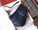 Dior Saddle Bag In Navy Blue Calfskin - Image 8