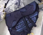 Dior Saddle Bag In Blue Camouflage Canvas - Image 3