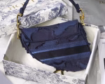 Dior Saddle Bag In Blue Camouflage Canvas - Image 8