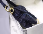 Dior Saddle Bag In Blue Camouflage Canvas - Image 5