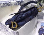 Dior Saddle Bag In Blue Camouflage Canvas - Image 2